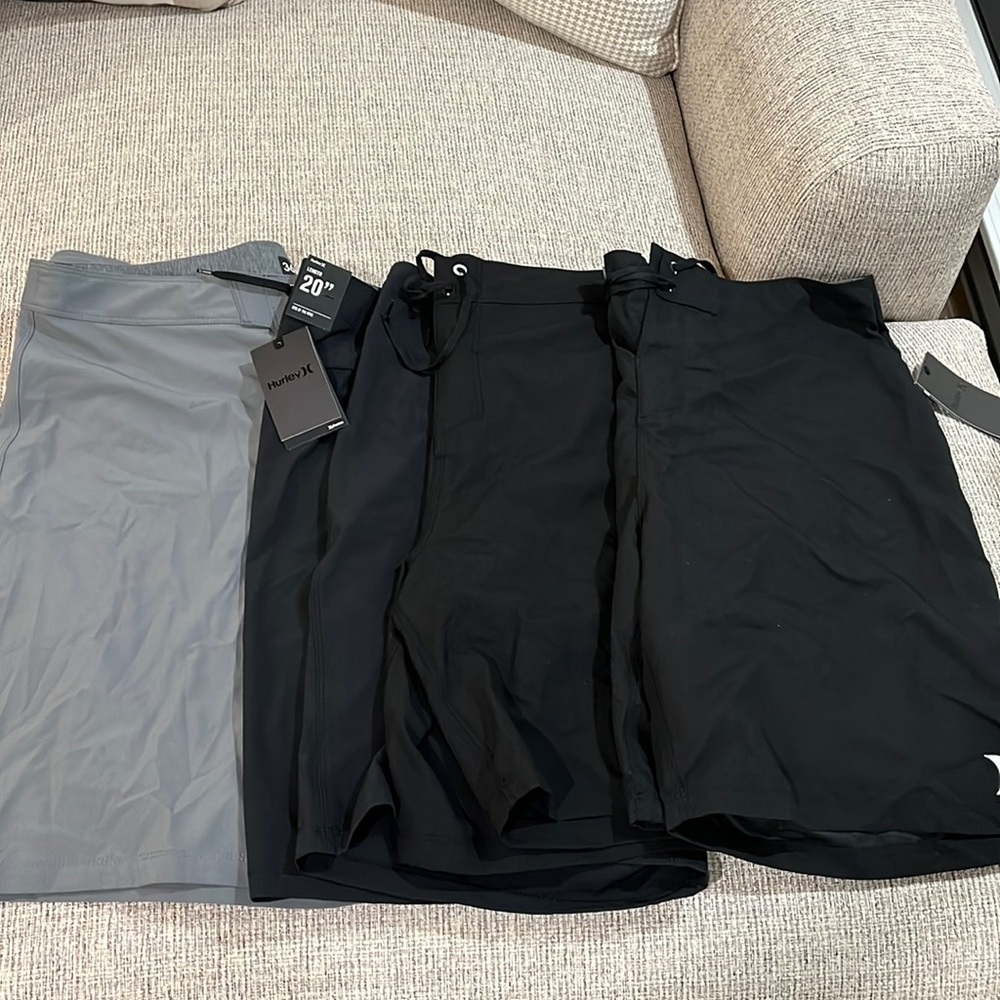 NWT four mens Hurley bathing suits size 36 waist